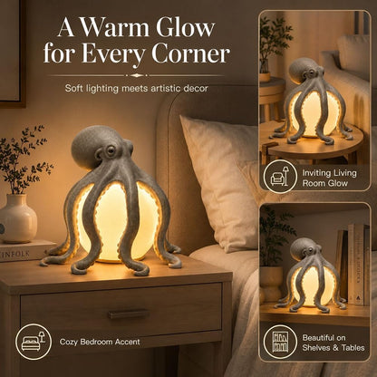 🎁🎉Last Day 49%OFF🌟🐙 Ocean Sculpture Octopus Ambient Table Lamp