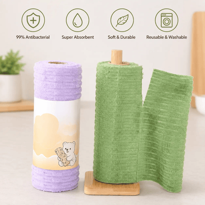 Tearable Plush Cleaning Cloth Roll for Kitchen & Household Cleaning