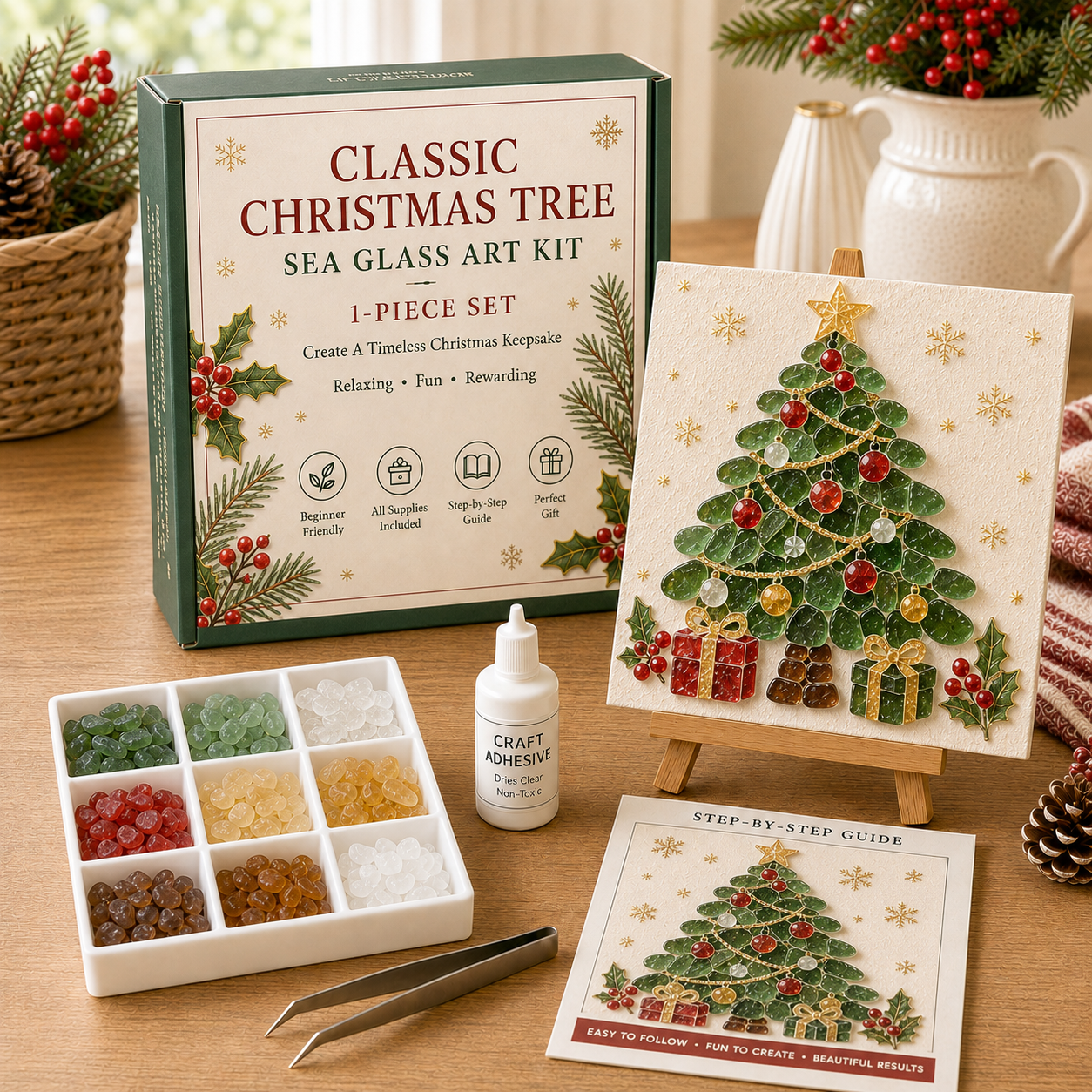 🔥Last Day 50% OFF - 🎄 Christmas Sea Glass Art Kit