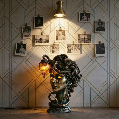 🐍 Medusa’s Handcrafted Gothic Table Lamp