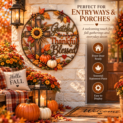 🍂 Grateful • Thankful • Blessed™ Fall Faith Wall Decor ✝️🌻