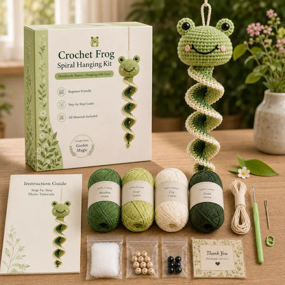🔥LAST DAY 50% OFF - 🎁Crochet Spiral Hanging Kit – Beginner-Friendly DIY Garden Animal Decor 🧶🌿