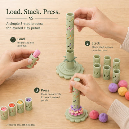 Modular Clay Bloom Maker with 9 Shaping Sleeves