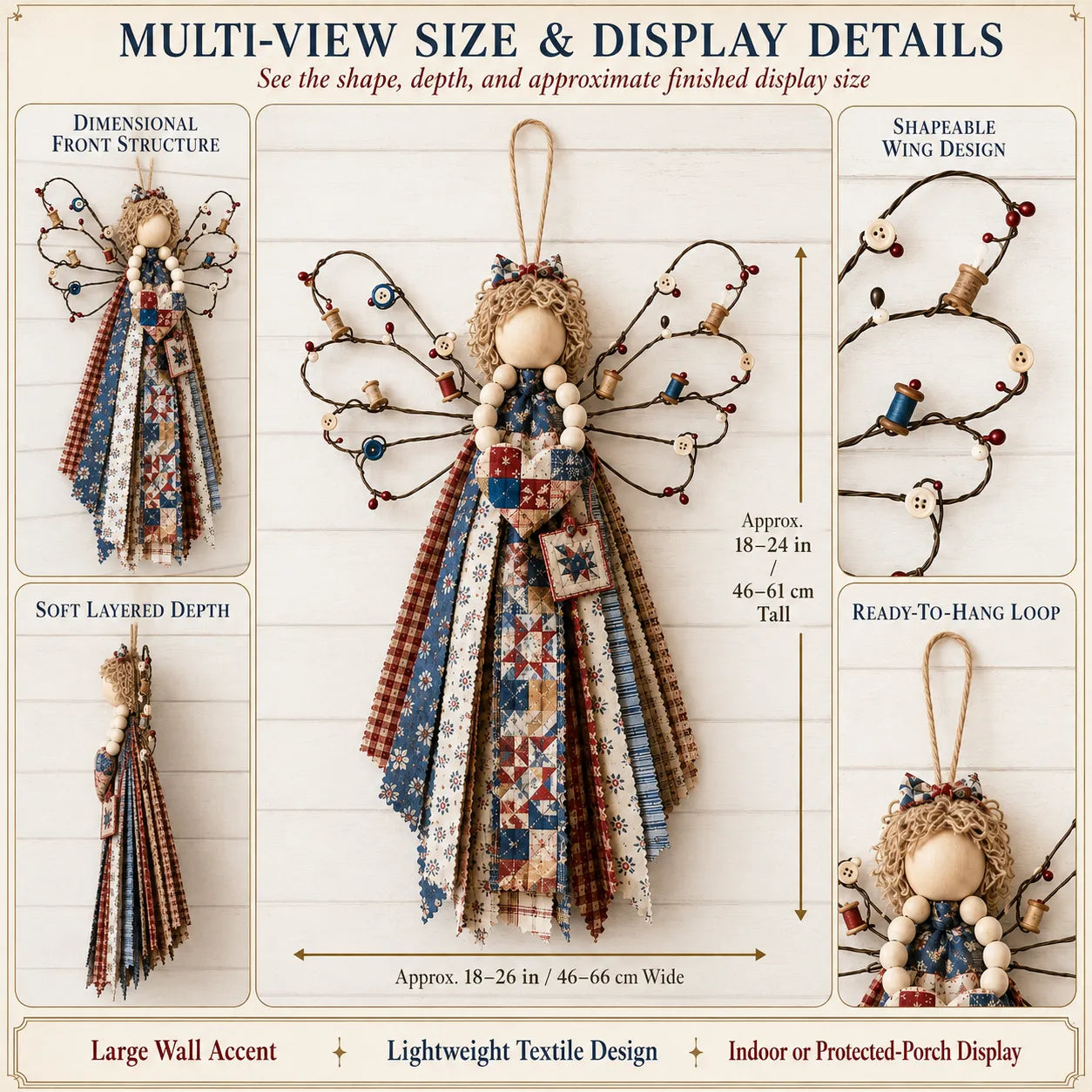 🔥LAST DAY 50% OFF - 🪽 Angel Fabric Hanging DIY Kit - Stitch a Little Blessing That Stays Forever