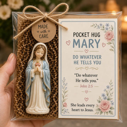 ✨✝️ Faith Pocket Hug Keepsake – Jesus, Mary & Guardian Angel Encouragement Gift