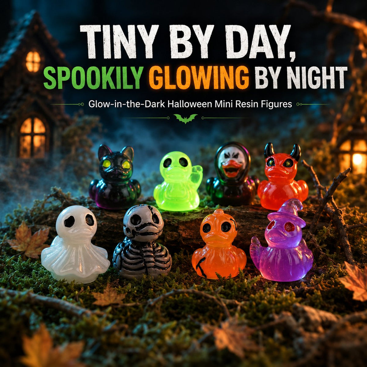 👻 Mini Glow Halloween Figures — Tiny Spooky Resin Decorations ( 30pcs! )