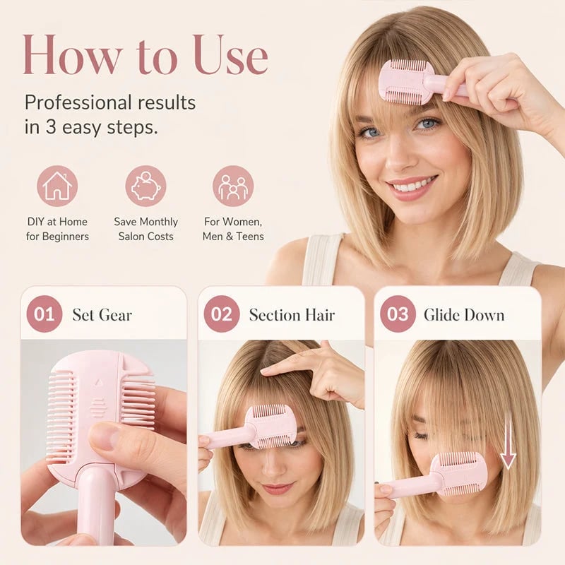 📢📢49% OFF !! Buy 2 Get 1 Free⏰DIY Hair Thinning Comb – Adjustable Blade & Beginner-Friendly Design