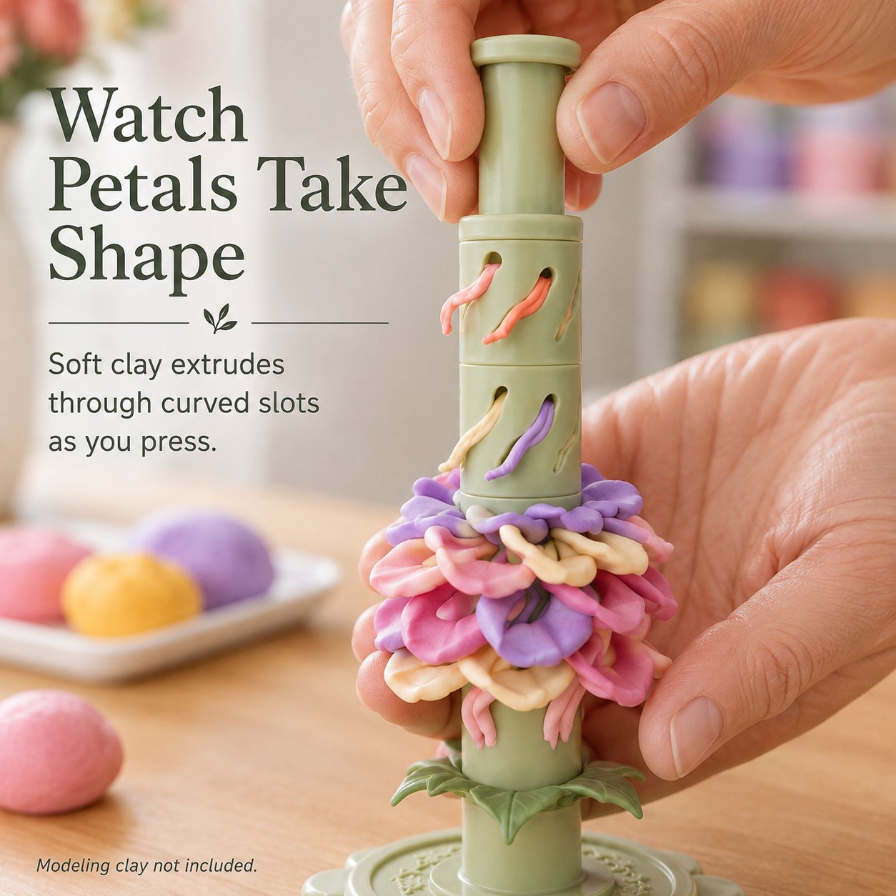 Modular Clay Bloom Maker with 9 Shaping Sleeves