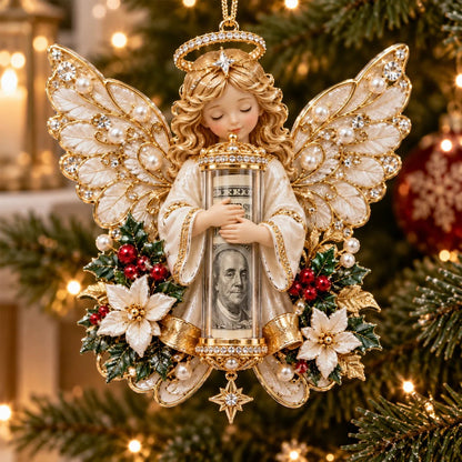 ⏰ LAST DAY SALE 49% OFF! 👼💵 3D Angel Christmas Cash Gift Ornament – Holiday Money Holder Keepsake ✨