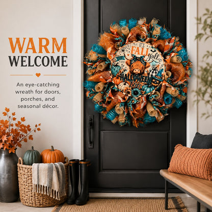 Handmade Highland Cow Fall & Halloween Wreath