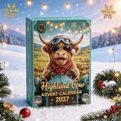 🐮✨Highland Cow Advent Calendar 2027 | Cute Highland Cow Mini Figurines Advent Box