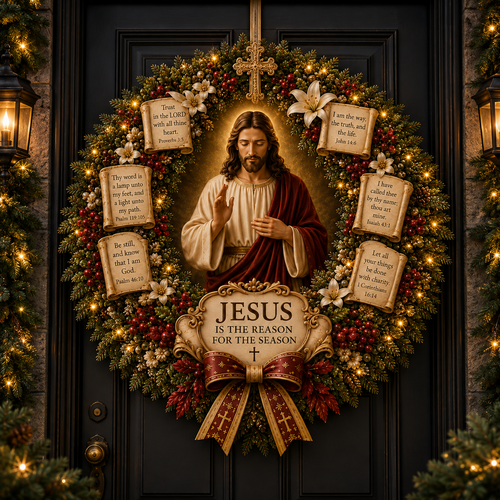 🔥Hot Sale 60% OFF✝️ Jesus Blessing Christmas Wreath