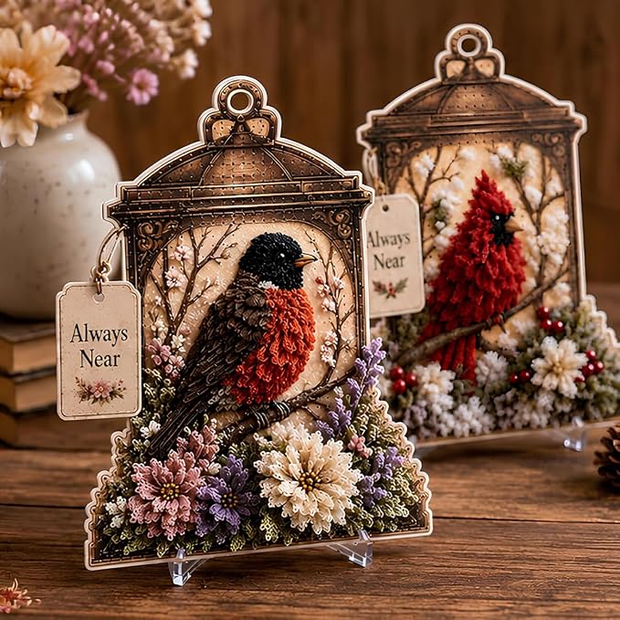 🐦3D Fabric Poke Art Memory Lantern Kit🔥No-Sew DIY Bird-Themed Memorial for Adult Beginner Handmade Hobby Gift