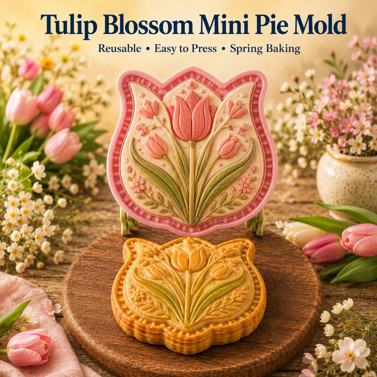 ⏳ Last Day 49% OFF – 🌸 8-Design Spring Garden Mini Pie Mold Collection | Reusable Embossed Molds for Shaping Detailed Bee, Butterfly, Ladybug, Sunflower, Cottage & More 🥧✨