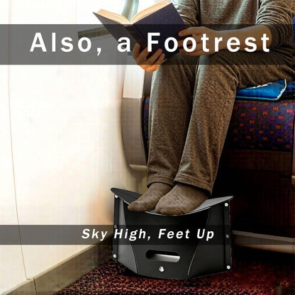 Ultralight Folding Travel Stool & Airplane Footrest——Relief for Long Flights, Camping & Outdoor Waiting