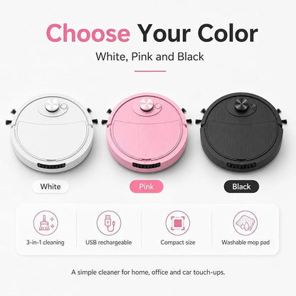 🤖 3-in-1 Mini Robot Vacuum for Car Mats
