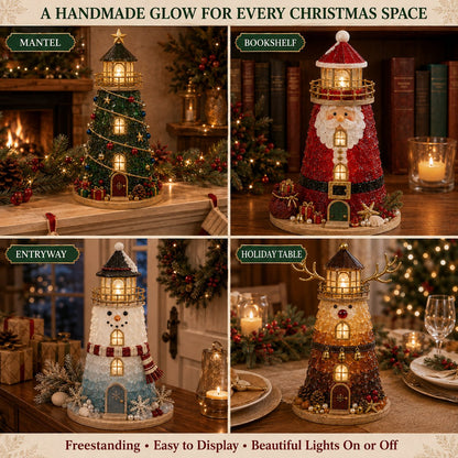 ✨ DIY Christmas Lighthouse Kit | Sea Glass-Style Pieces & LED Lights