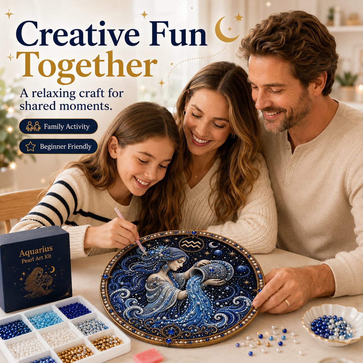 🔥LAST DAY 50% OFF - ♈12 Zodiac Signs Pearl Art Kit — The Perfect Personalized Gift for Astrology Lovers🌙