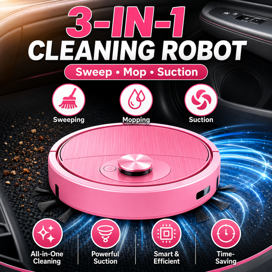 🤖 3-in-1 Mini Robot Vacuum for Car Mats