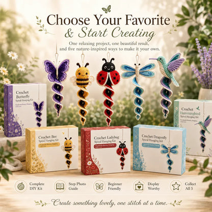 🔥LAST DAY 50% OFF - 🎁Crochet Spiral Hanging Kit – Beginner-Friendly DIY Garden Animal Decor 🧶🌿