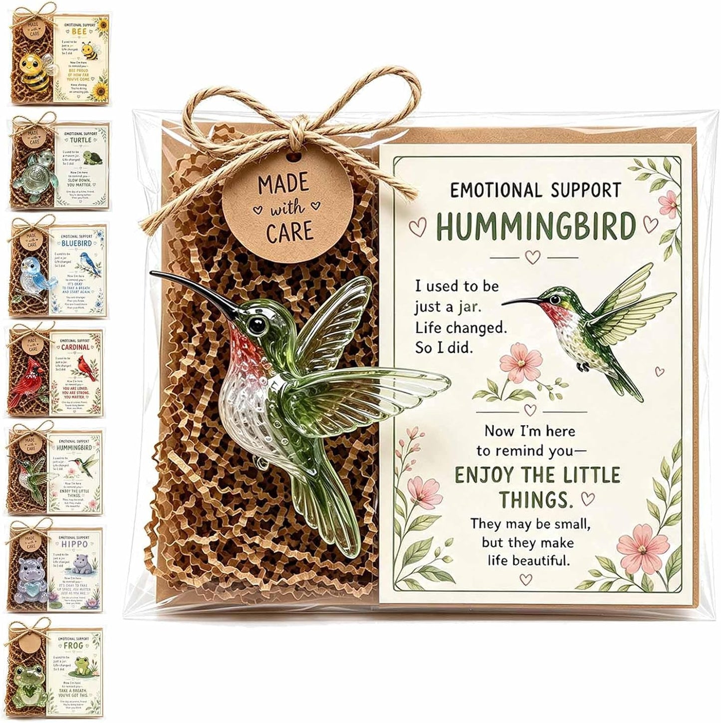 💌 Emotional Support Glass Animal Gift Set | 7 Meaningful Designs with Encouragement Card & Gift-Ready Packaging ✨