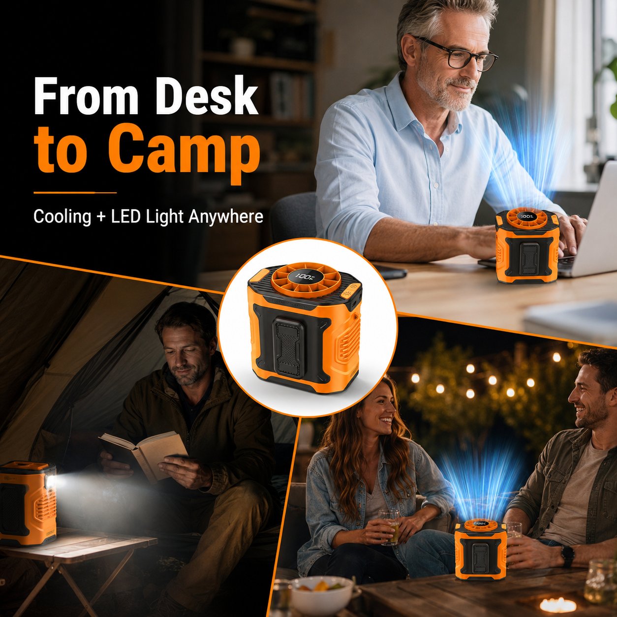 ❄️Last Day 50% OFF - Portable Multi Functional Hands Free Waist Clip Fan With LED Light