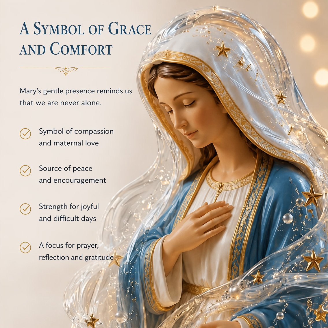🔥HOT SALE🔥🙏Our Lady of Starlight Illuminated Prayer Statue | Religious Decor & Faith Gift✨