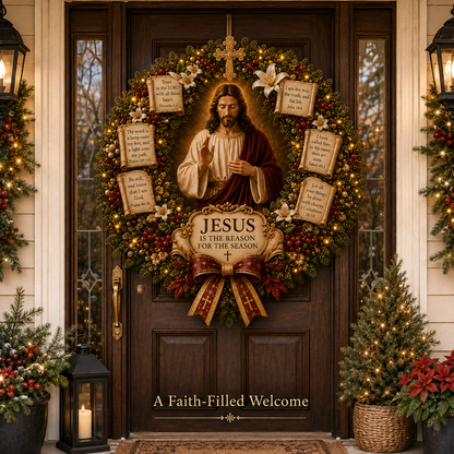 🔥Hot Sale 60% OFF✝️ Jesus Blessing Christmas Wreath