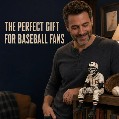 ⚾ Baseball Skeleton Shelf Sitter – He Stayed in the Game a Little Too Long 💀