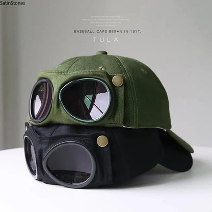 🧢🕶Men's Korean-Style Pilot Baseball Cap - 100% Cotton