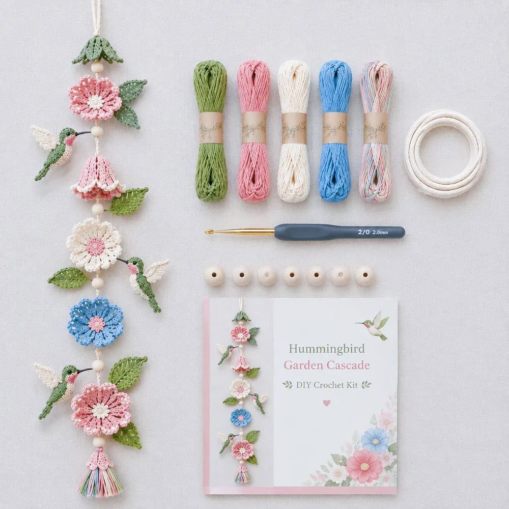 🔥Hot Sale - 50% OFF🔥🐦Hummingbird Garden Cascade DIY Crochet Kit🦋