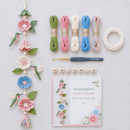 🔥Hot Sale - 50% OFF🔥🐦Hummingbird Garden Cascade DIY Crochet Kit🦋