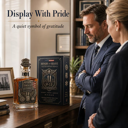 Honor the Brave Relief Decanter & Emblem – Hero Commemorative Ornament for Home Bar Display