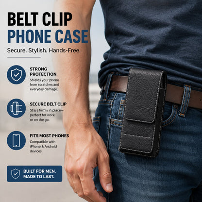 ⚡Big Discount | Waist Belt Cell Phone Pouch 📱 Multi-Pocket Leather Holster with Card Holder