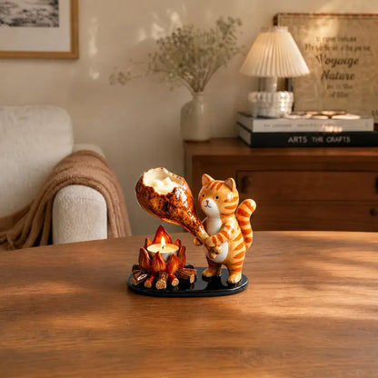 Animal bonfire resin tea wax stand - Cartoon-shaped barbecue small animal design - Atmosphere-scented scented candle base