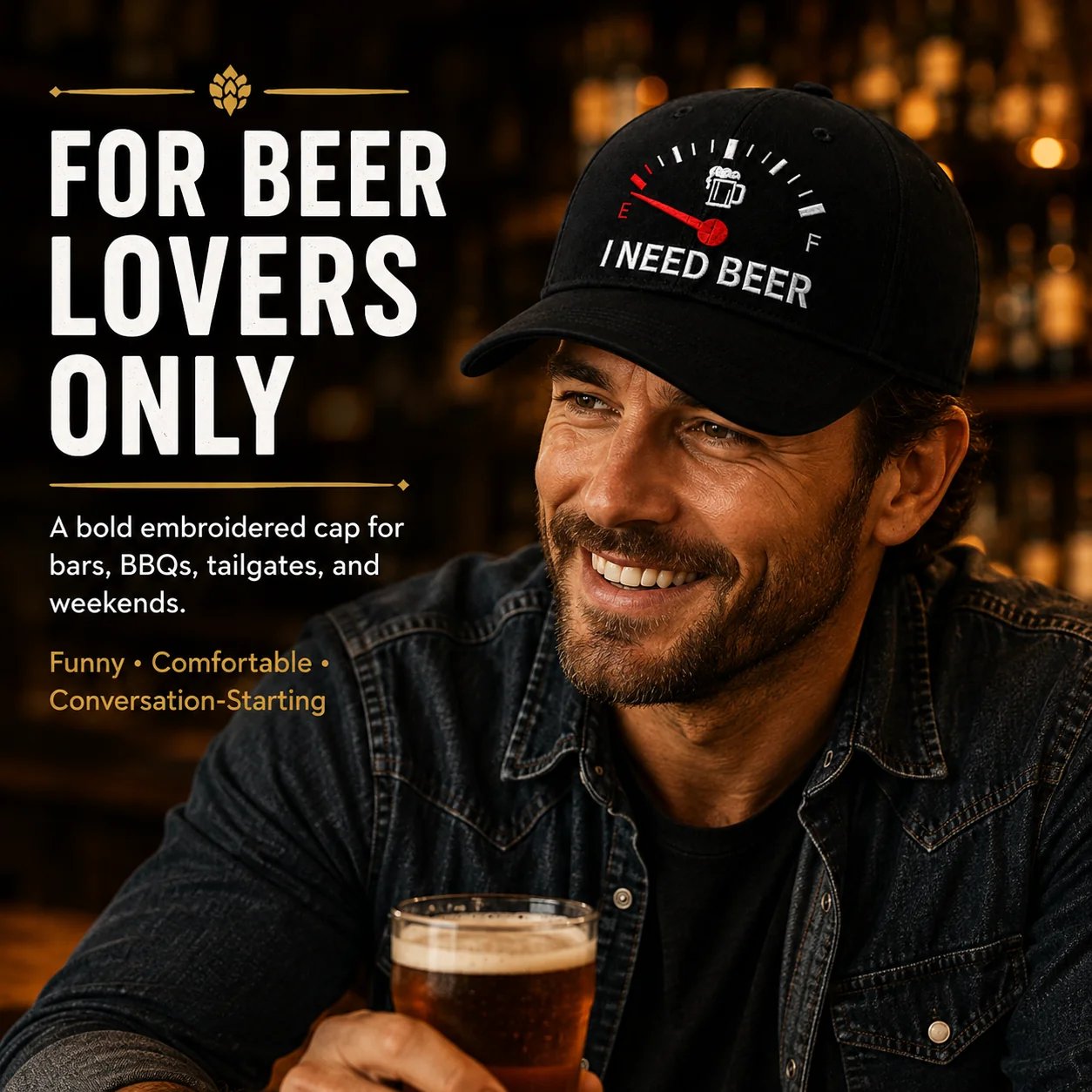 🔥LAST DAY 50% OFF - 🍺 I NEED BEER Embroidered Baseball Cap – Unisex Memorial Hat🧢