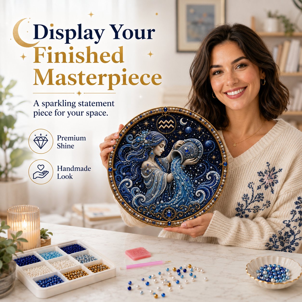 🔥LAST DAY 50% OFF - ♈12 Zodiac Signs Pearl Art Kit — The Perfect Personalized Gift for Astrology Lovers🌙