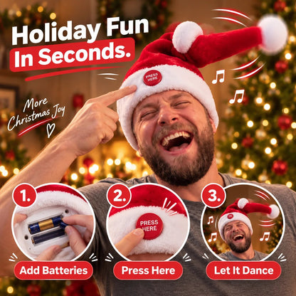 🎅 🤣 Singing & Dancing Santa Hat — Animated Christmas Party Hat