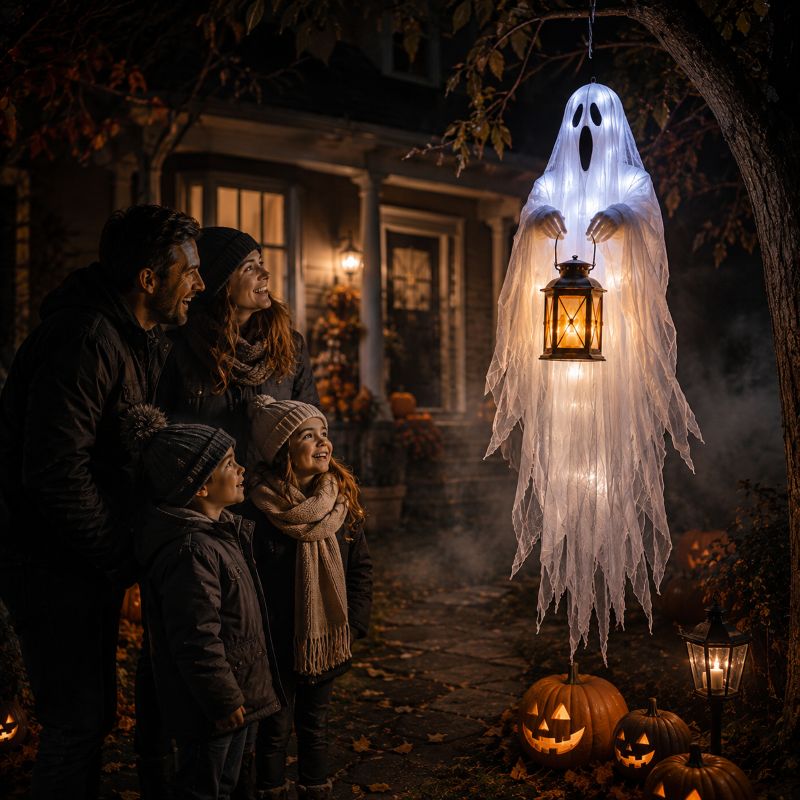 👻🌙 Hauntingly Beautiful Floating Ghost Lights – 4-Style Halloween Collection
