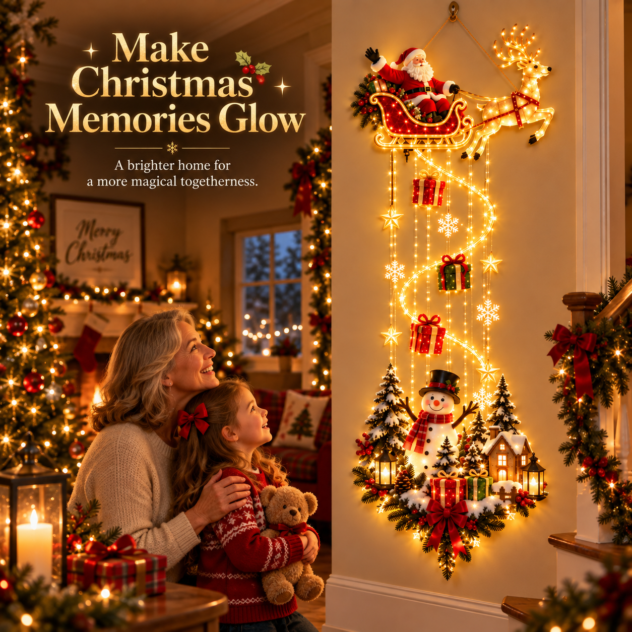 Grandmother and child enjoying Santa's Magical Gift Trail at Christmas