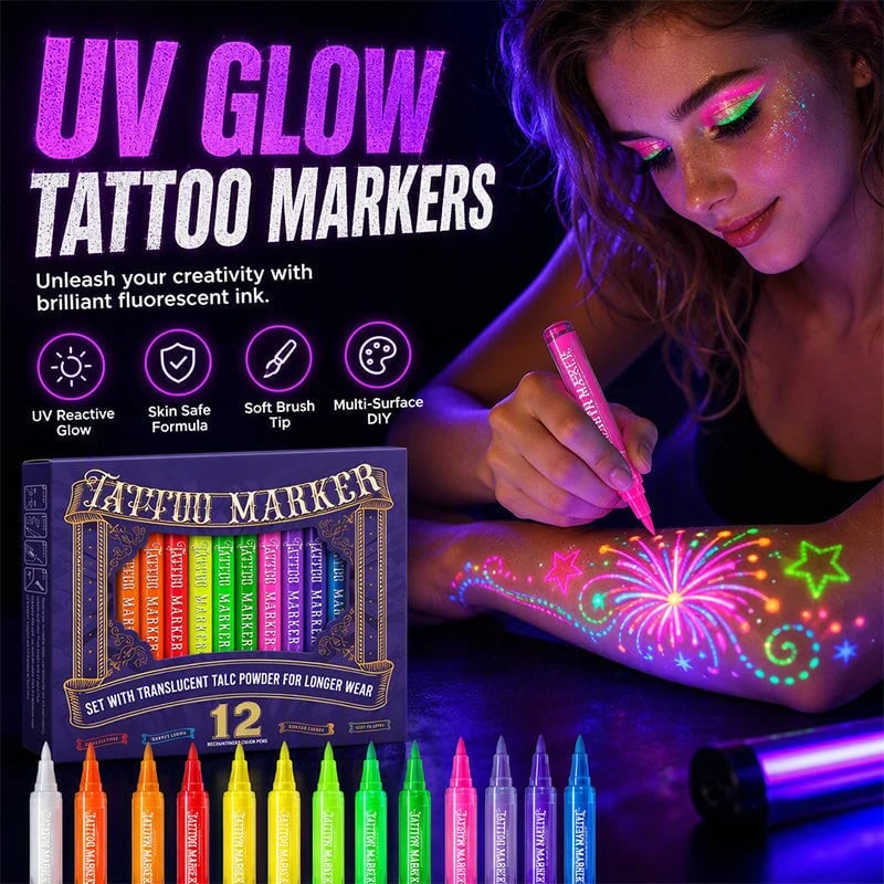 🔥HOT SALE - 49% OFF🎁✨Glow Party Tattoo Pens