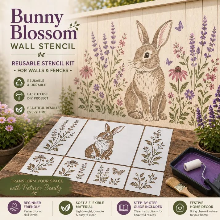 🔥LAST DAY 50% OFF - 🌿 Garden Wall Stencil™ – Reusable DIY Kit for Walls, Fences & Patios