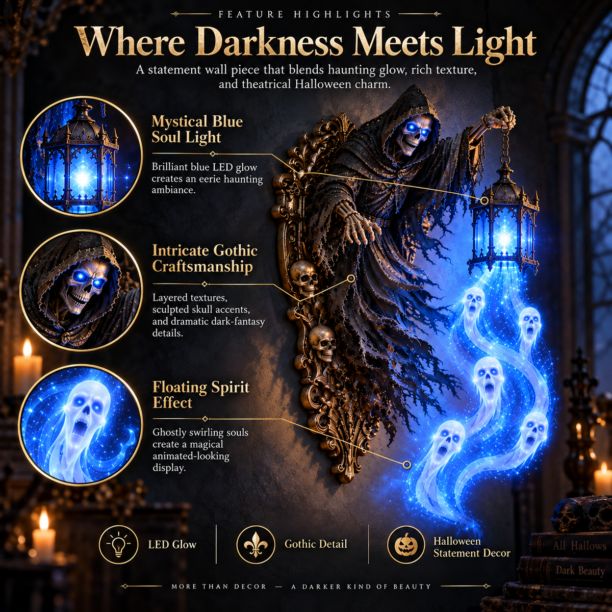 🎃 Last Day 50% OFF | Soul Harvester™ Haunted Lantern Wall Decor 👻