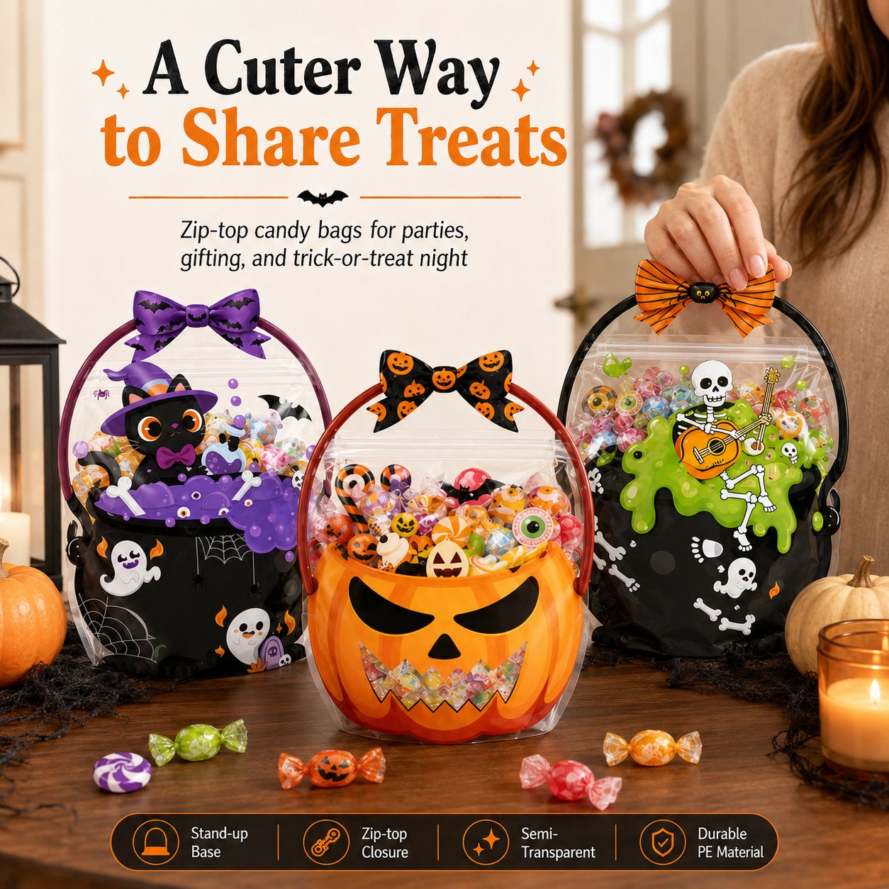 🎃 Halloween Zip-Top Treat Bags
