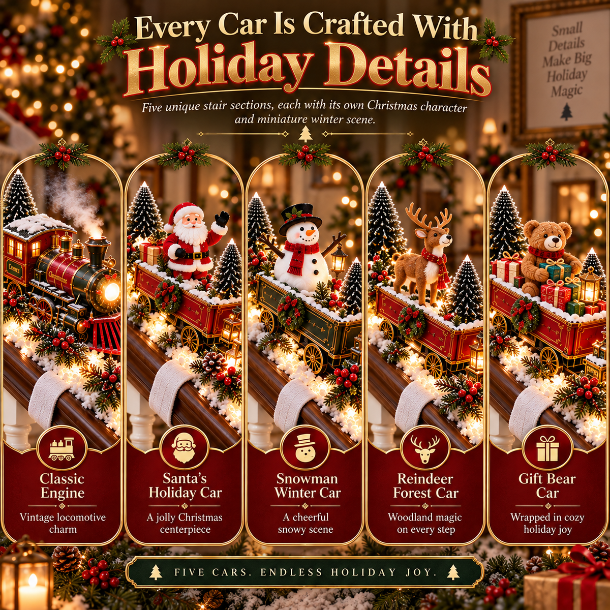 ✨ LAST DAY 50% OFF - Christmas Stairway Train Decor 🚂