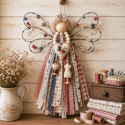 🔥LAST DAY 50% OFF - 🪽 Angel Fabric Hanging DIY Kit - Stitch a Little Blessing That Stays Forever