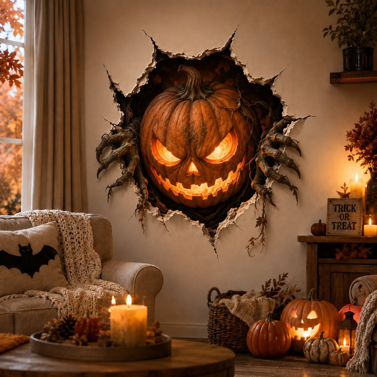 Halloween Break-In 3D Wall Decals