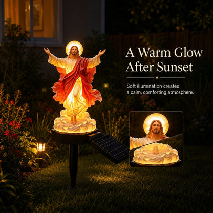 🔥 ✝️ Solar-Powered Illuminated Jesus Garden Statue | Automatic Halo Glow Outdoor Faith Decor for Gardens, Pathways & Prayer Spaces ✨