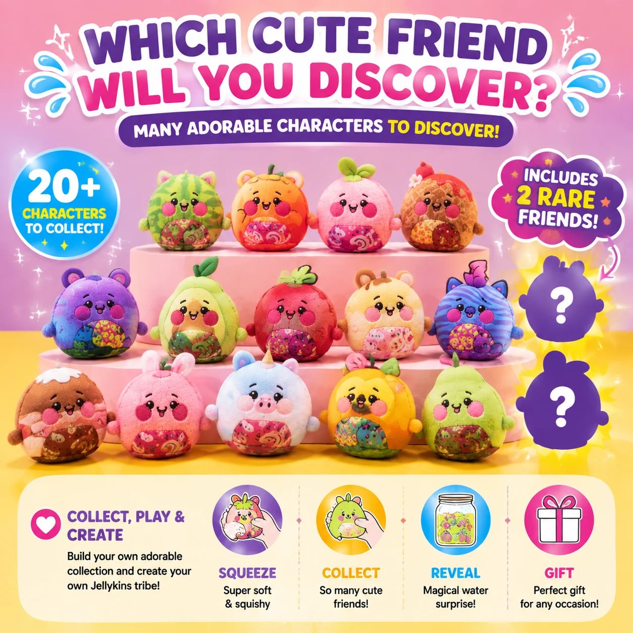 Water reveal squishy character experience