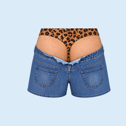 🐆 Bold Leopard‑Pattern Novelty Summer Swim Trunks